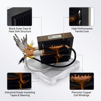 Noyau de ferrite EE 80 avec enroulement en cuivre pour onduleur haute puissance, transformateur à impulsions haute fréquence