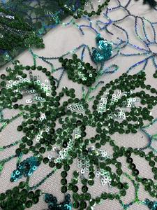 NI.AI nuovo stile ricamato a sequenza floreale tessuto maglia pizzo materiale tessuto di pizzo con perline - Product Image 2