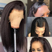 Perruque longue et droite en fibre synthétique résistante à la chaleur, couleur brun foncé noir, sensation de cheveux humains, frange, pour femmes, usage quotidien
