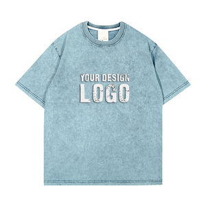 Camiseta Deportiva Casual Vintage de Media Manga para Hombre, Holgada, al por Mayor, OEM, Hombros Caídos, Lavada, Batik, Talla Grande - Product Image 5