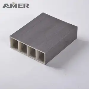 Amer factory best price new design indoor wpc plastic wood square timber tubes corner
