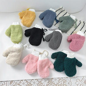 Gants génériques en cachemire 1-4 ans Gants d'hiver chauds et mignons de couleur unie Vente en gros Garçons Filles Gants de cou suspendus à l'épreuve du froid - Product Image 1