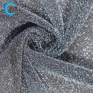 Tessuto in Tricot Lurex <span class=keywords><strong>Spandex</strong></span> Ecologico con Glitter Metallizzato, Tinto in Filo, Asciugatura Rapida, Morbido, Leggero, Elasticizzato in 4 Direzioni, per Ragazzi, Basso MOQ - Product Image 2