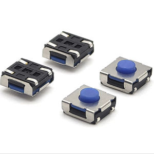 TACT SWITCH DIN 6,2*6,2mm H3.5mm Nylon Latón PCB Botón azul 4P - Product Image 1