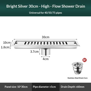 OEM Long Rectangular Floor Drain Bathroom Made Thickened 304 Stainless Steel High Drainage Capacity Odor-proof Hotel - Product Image 6