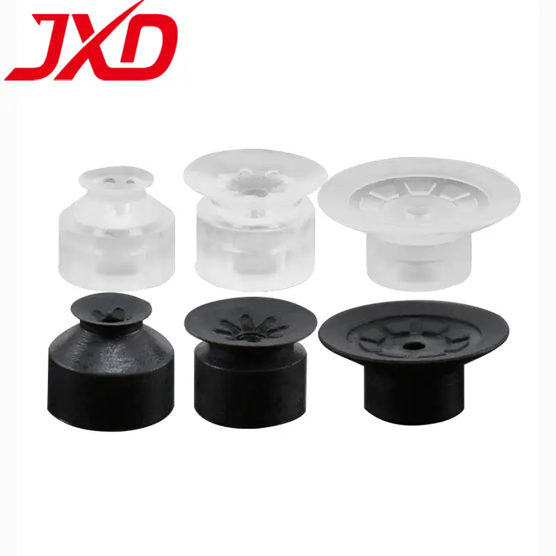 JXD SMC ZP3-04/06/08/10/13/16UMN/UMS Small White Silicone Rubber Round Single Layer Ribbed Soft Vacuum Sucker