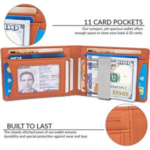 Portefeuille Minimaliste Personnalisé pour Homme avec Pince à Billets en Acier Inoxydable et Cuir Fibre de Carbone, Blocage RFID pour Poche Avant, Cadeau Original - Product Image 5