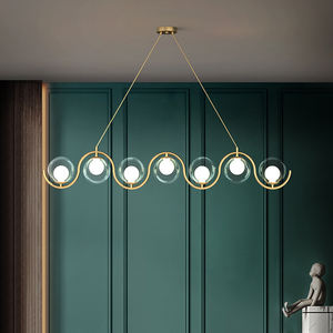 Rasa desain kreatif lampu gantung akrilik, tempat lilin ruang tamu lingkaran banyak kepala gaya klasik emas bar LED - Product Image 4