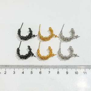 ต่างหูเงิน DIY ประดับด้วยลูกปัดกลมขนาด 10-15 มม. พร้อมอุปกรณ์ทำเครื่องประดับมุก DIY ถาดเปล่าแฟชั่น 22204 ชุบเงิน ขนาด 12 มม. - Product Image 4