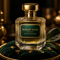 Étiquette autocollante en métal vert émeraude pour flacon de parfum, personnalisable, directement de l'usine, avec logo sur mesure, pour emballage de bouteilles.