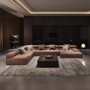 نظام أرائك معياري إيطالي جديد بتصميم وابي-سابي، قماش فاخر بألوان محايدة، فخامة هادئة لغرفة المعيشة <span class=keywords><strong>2026</strong></span> - Product Image 1