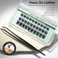 Extensions de cils auto-adhésives courbées, effet wispy, légères, à poser soi-même, pour marque privée ODM, vente en gros Europe, Royaume-Uni, France