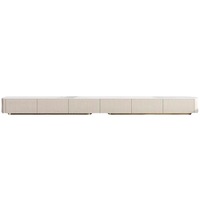 Table basse de luxe moderne en dalle de roche ensemble de meubles TV haut de gamme en bois laqué crème armoire de sol minimaliste nouveau modèle pour la vie