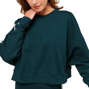 Sweat-shirts courts à taille haute, nouveau design pour le printemps et l'automne, sports et loisirs, pull rayé, sweat-shirts pour femmes - Product Image 4