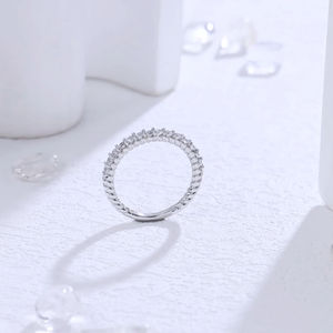 Anillo de Eternidad de <span class=keywords><strong>Plata</strong></span> de Ley 925 con Cuerda Trenzada y Circonita, Anillo de Compromiso de Lujo para Mujer, Venta al por Mayor B2B - Product Image 5