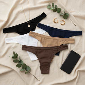 <span class=keywords><strong>Intimo</strong></span> Brasiliano per Donne con Logo Personalizzato, Materiale Ultra Morbido, Elasticizzato in Quattro Direzioni, Doppio Strato, Forma a Perizoma - Product Image 4