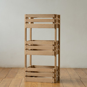 Estantería de Madera Maciza de Estilo Europeo, Minimalista, Multifuncional, de 3 Niveles, para Sala de Estar, Almacenamiento en el Suelo - Product Image 2