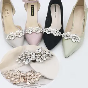 Detachable Decorative Crystal Bowknot Shoe Clip Acrylic Shoe Charm Buckle