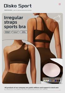 Sujetador deportivo de yoga con hombros oblicuos para mujer, espalda hermosa, ropa interior deportiva para gimnasio, top hueco para correr y fitness, push-up para entrenamiento. - Product Image 3