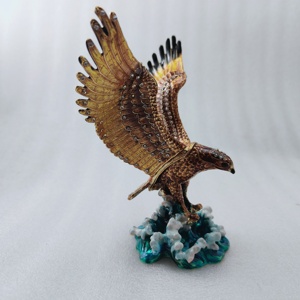 Scatola regalo in metallo bejewelled smaltato scatola in piedi gufo scatola di gingillo <span class=keywords><strong>d</strong></span>'aquila per uso domestico decorazione - Product Image 3