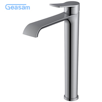 Robinet de lavabo haut noir brossé GEASAM OEM, mitigeur monocommande pour salle de bain