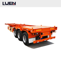 Semi-remorque à châssis en acier à deux essieux LUEN, capacité de charge de 51 000 kg, dimensions 12 550 x 2 550 x 1 360 mm, pour le transport