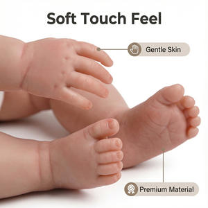 Muñecas Bebé <span class=keywords><strong>Reborn</strong></span> de Silicona con Cuerpo de Tela Suave de 18 Pulgadas Yeezwood, Muñeca <span class=keywords><strong>Reborn</strong></span> de Silicona Realista Sonriente para Niñas - Product Image 4