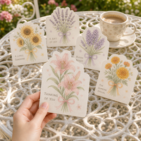 Cartes de vœux de mariage faites à la main avec motif floral, impression personnalisée, boîte décorative pour occasions de mariage