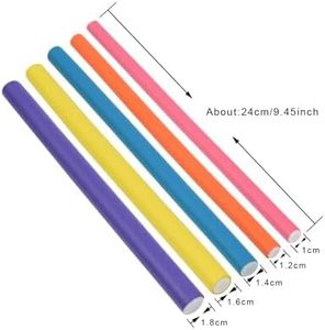 Vente directe usine – Bigoudis sans chaleur de 24 cm de long, outils de coiffure DIY, rouleaux à cheveux en éponge souple torsadée - Product Image 4