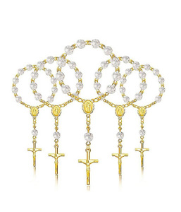 Croix en or de 6 mm, cadeaux de prière pour baptême, baptême de bébé, fête de naissance, souvenirs pour les invités - Product Image 4