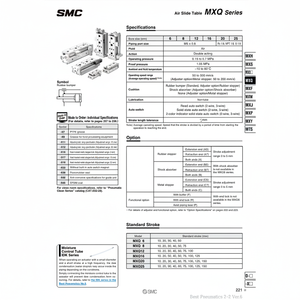 Table coulissante pneumatique SMC Pneumatics MXQ12-20ASCT pièces pneumatiques de haute qualité - Product Image 1