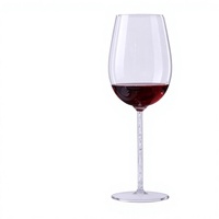 Flûtes à vin en verre borosilicate à pied haut, motif diamant, couleurs personnalisables, style européen et américain, pour vin rouge