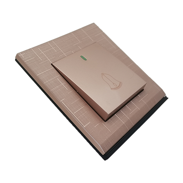 VNX Hot Sale Wholesale Selling UK Standard 1Gang Switch DoorBell With Neon PC Wire Drawing Standard Grounding for Home