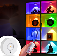 Lampe de placard moderne, ultra légère, portable, écologique, 3000K+6000K, mode mixte, charge rapide USB-C, télécommande LED