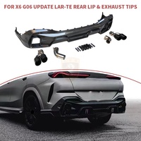 Diffuseur arrière en fibre de carbone style La-T avec embouts d'échappement quadruples verticaux pour BMW X6 G06 2024 2025