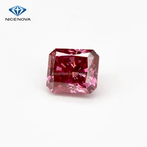 Nice Nova cheap lab created diamonds loose cvd diamond VS1 Purple Pink Diamond Radiant Cut Loose 1.5 Carat Jewelry Making
