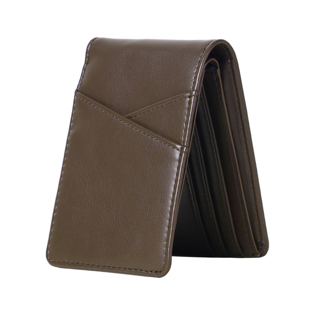 Pu Men Women Wallet tracker Card Leather Wallet Finder Wireless Charging Work with Find My Smart Purse Tracker