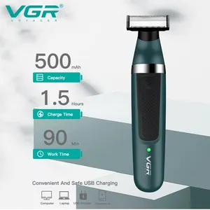 VGR V-393 1 Blade Shaver Kit Body Trimmer Waterproof Professional Electric Beard Shaver For Men