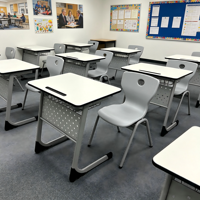 Bureau d'étude à structure en acier pour étudiants, idéal pour la maison, la salle de classe, les tables et chaises d'école pour enfants, table d'écriture pour étudiants, mobilier scolaire