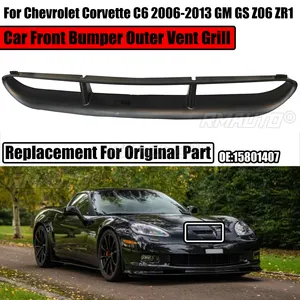 Kisi ventilasi luar untuk 2006-2013 Chevrolet C6 Corvette GM GS Z06 ZR1 kisi Bumper depan mobil 15801407 pengganti Matte hitam