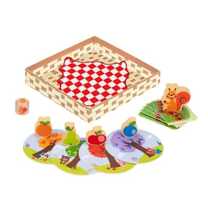 Mainan Pendidikan Dini Montessori Mainan Kognitif Tupai Dunia Hewan Permainan Kognitif Pohon Buah Pencocokan Diet Hewan