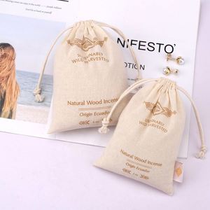 100% Cotton <b>Drawstring</b> <b>Pouch</b> with Custom Logo for Perfume Packaging Recyclable Canvas <b>Drawstring</b> Bag - Product Image 2