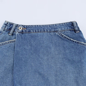 <span class=keywords><strong>Ropa</strong></span> de Mujer 2026, Pantalones Cortos de Moda, Color Sólido, Estilo Culotte, Retro, Cintura Alta, Cierre de Cremallera, Casuales - Product Image 3