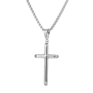 yunnique Stainless Steel <b>Cross</b> Necklace Gold Color 60cm <b>Chain</b> Minimalist Pendant For Women Fashion Jewelry - Product Image 5