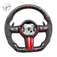Volant sport à 3 branches en cuir perforé et fibre de carbone forgée, style mode, pour BMW E60 Série 5 520i 523i X3/X5/X6