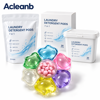 Lessives en dosettes jetables 7-en-1 pour vêtements, marque privée, formule personnalisée couleur et parfum, solubles dans l'eau