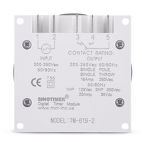 Interruptor de Tiempo TM619 ABS, Programable para 7 Días, Controlador Inteligente de Temporización Reciclable, 1 Normalmente Abierto, 1 Normalmente Cerrado