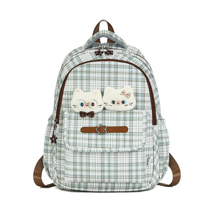 Mochila grande y ligera de estilo japonés con diseño a cuadros para parejas - Product Image 6