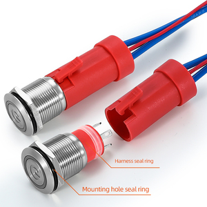 316สวิตช์ปุ่มกดโลหะ24V 19มม. พร้อมสายเชื่อม<span class=keywords><strong>ต่อ</strong></span> - Product Image 6