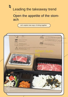 Ensemble de boîte à bento avec gril à charbon pliable en acier inoxydable thermolaqué, portable, avec dispositif de sécurité flamme et logo personnalisé